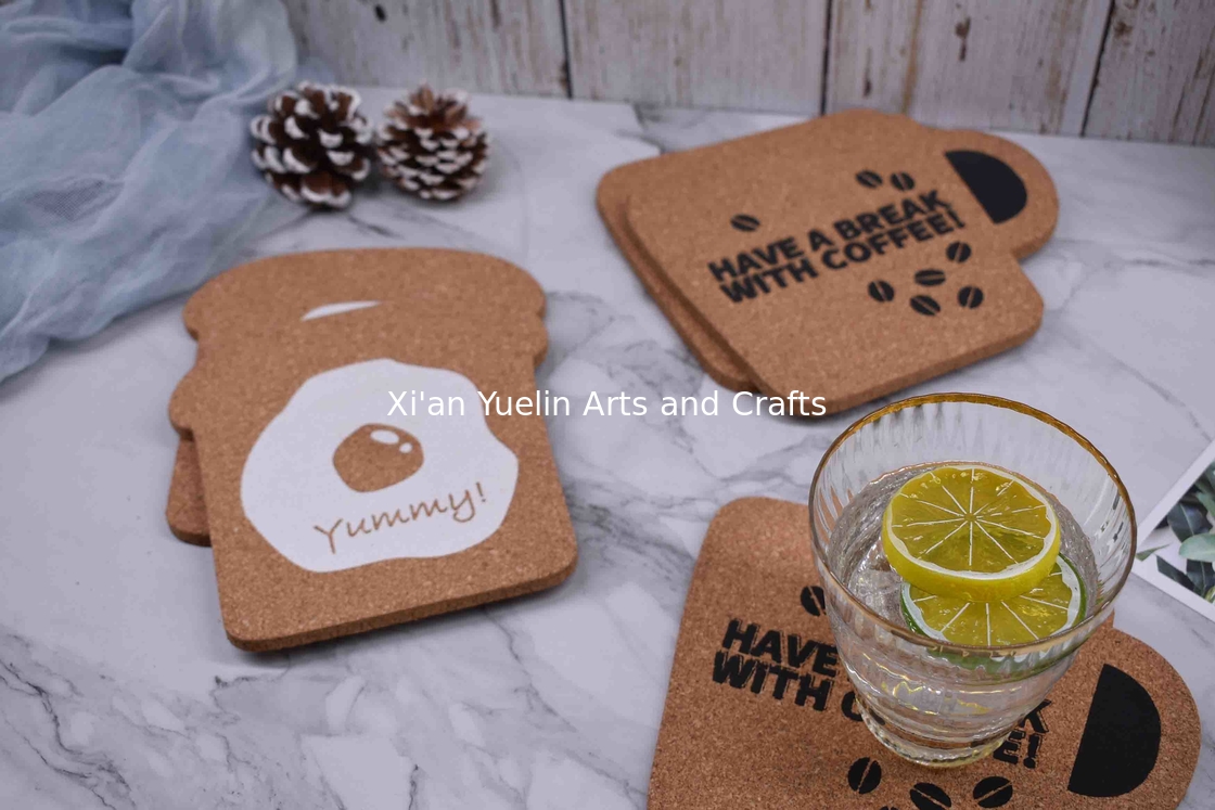 Yuelin OEM Personalized Cork Coasters Bulk Cup Shaped Cake Shaped For Glass  Cups